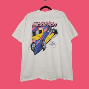 Vintage y2k Universal Underwriters Promo Drag Racing Race Car Double Sied VTG